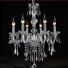 Lampadario a sospensione in cristallo K9 con illuminazione di lusso vintage a 6 bracci