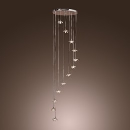 Lampada a sospensione moderna in metallo cromato in stile mini cristallo contemporaneo