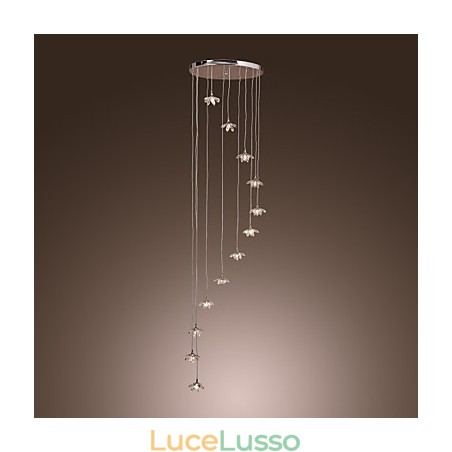 Lampada a sospensione moderna in metallo cromato in stile mini cristallo contemporaneo Lampada a sospensione moderna in metallo cromato in stile mini cristallo contemporaneo