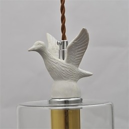 Lampadario in vetro creativo con paralume in vetro e uccello