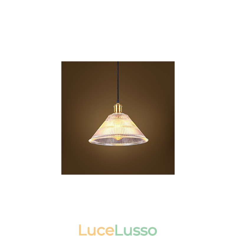 Lampada a caduta retrò in vetro industriale rurale americano a contratto