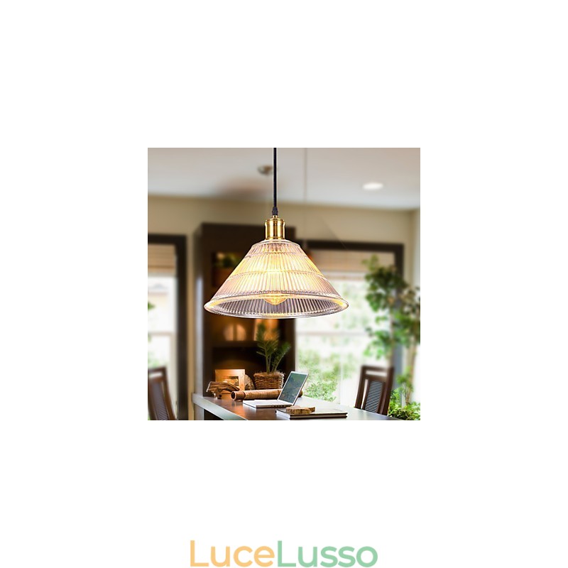 Lampada a caduta retrò in vetro industriale rurale americano a contratto