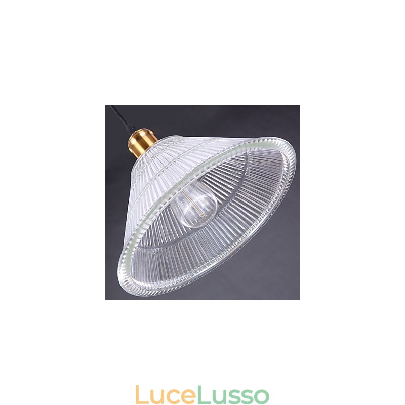 Lampada a caduta retrò in vetro industriale rurale americano a contratto