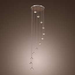 Lampada a sospensione moderna in metallo cromato in stile mini cristallo contemporaneo