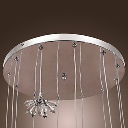 Lampada a sospensione moderna in metallo cromato in stile mini cristallo contemporaneo