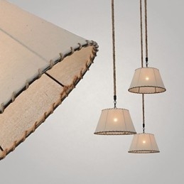 1 Luci Lampade a sospensione Stile vintage Stile industriale Tessuto giallo e metallo Luce a goccia