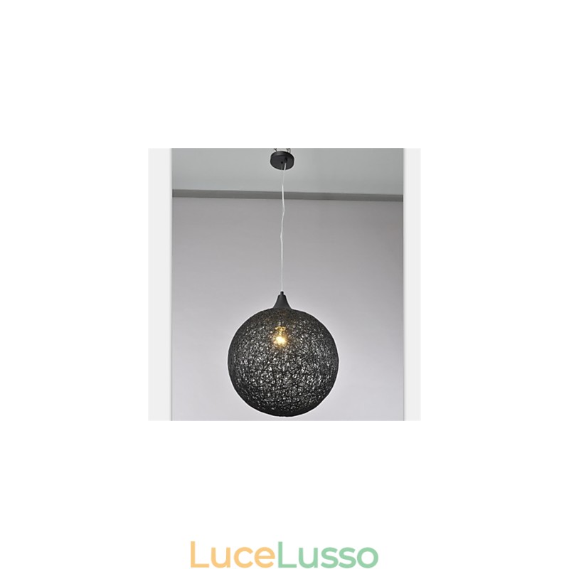 Lampadario creativo in rattan di carta di tipo palla country americano