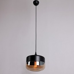 Pendente con pittura a 1 luce in vetro placcato retrò