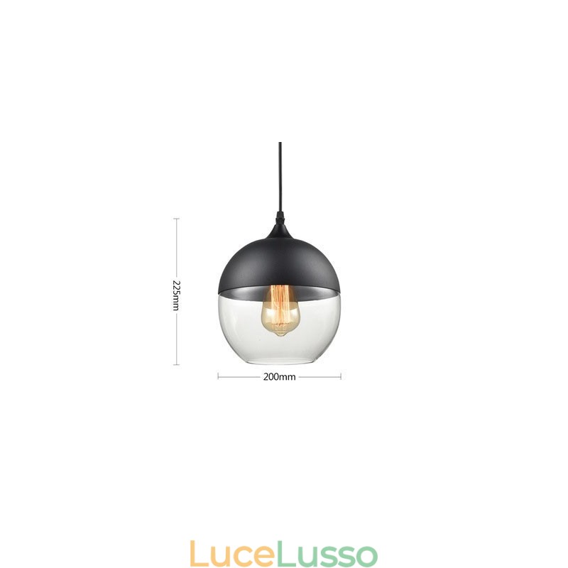 Lampadario in ferro battuto e vetro di Nordic Creative Stair Shop