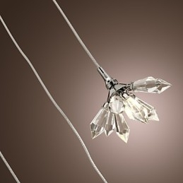 Lampada a sospensione moderna in metallo cromato in stile mini cristallo contemporaneo