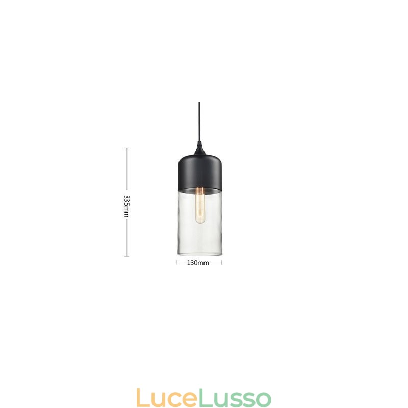 Lampadario in ferro battuto e vetro di Nordic Creative Stair Shop