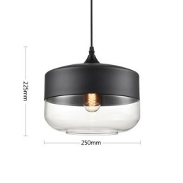 Lampadario in ferro battuto e vetro di Nordic Creative Stair Shop