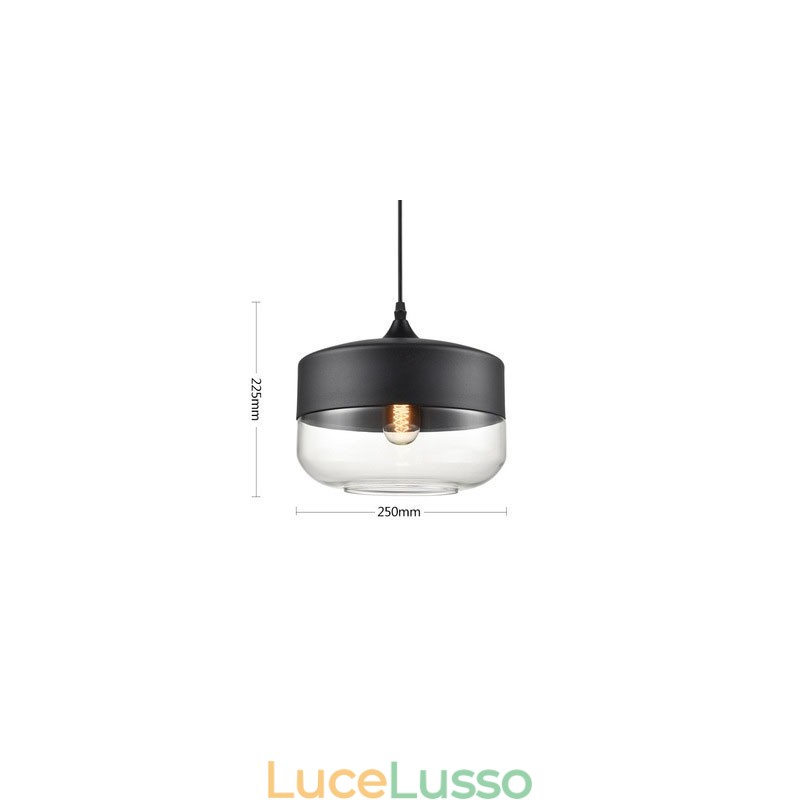 Lampadario in ferro battuto e vetro di Nordic Creative Stair Shop