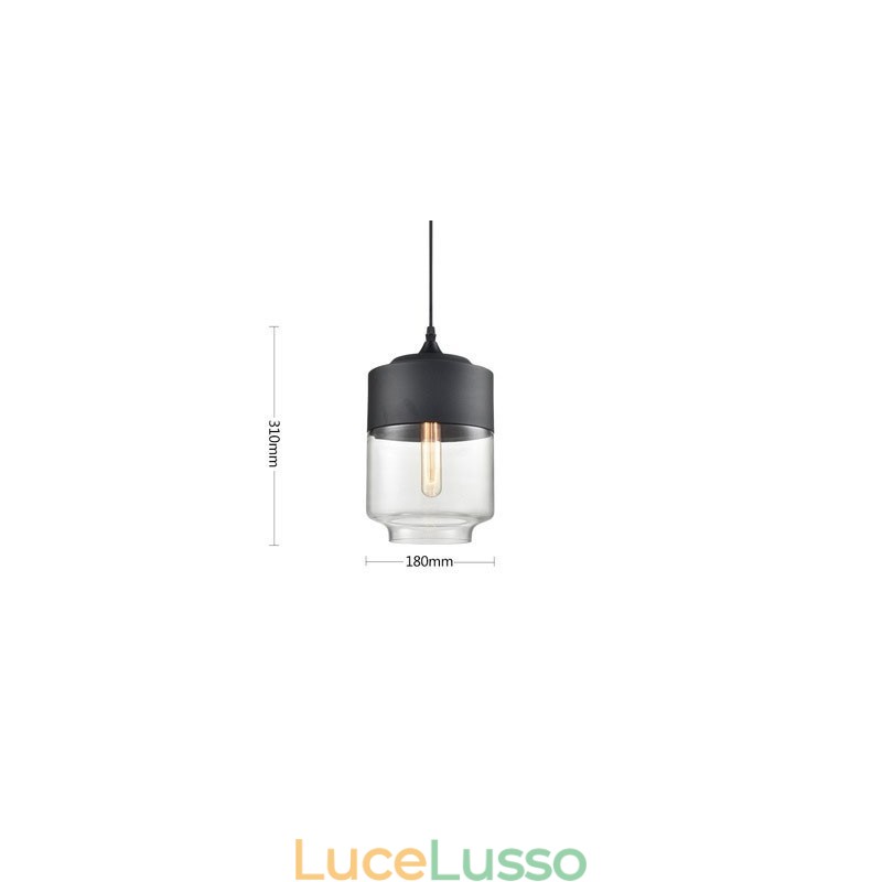 Lampadario in ferro battuto e vetro di Nordic Creative Stair Shop