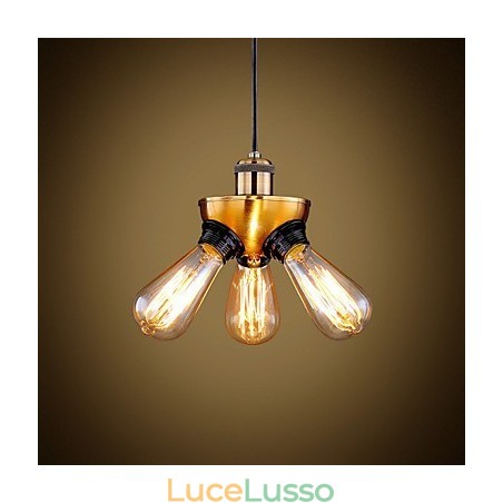 Lampada a sospensione a tre piedi con testa in rame industriale americana Lampada a sospensione a tre piedi con testa in rame industriale americana