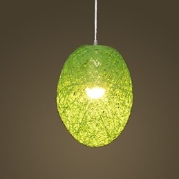 Lampada a sospensione moderna con testa singola in rattan intrecciato, stile rurale Cany