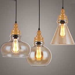 Lampada di cristallo con venature del legno creativa nordamericana che restaura i modi antichi