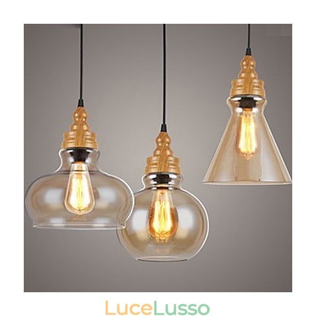 Lampada di cristallo con venature del legno creativa nordamericana che restaura i modi antichi Lampada di cristallo con venature del legno creativa nordamericana che restaura i modi antichi