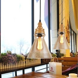 Lampada di cristallo con venature del legno creativa nordamericana che restaura i modi antichi