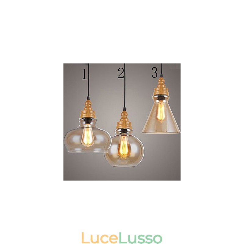Lampada di cristallo con venature del legno creativa nordamericana che restaura i modi antichi