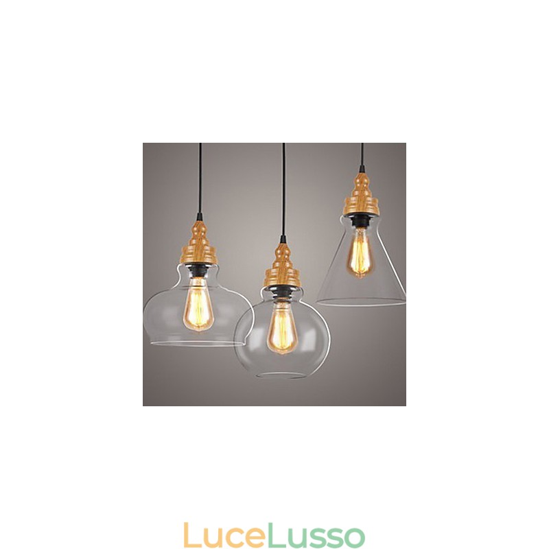 Lampada di cristallo con venature del legno creativa nordamericana che restaura i modi antichi