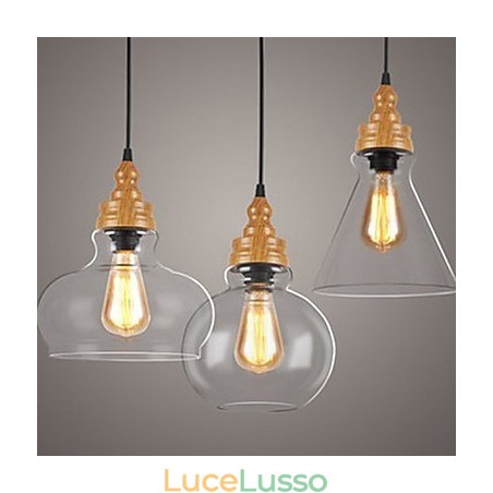 Lampada di cristallo con venature del legno creativa nordamericana che restaura i modi antichi