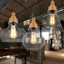 Lampada di cristallo con venature del legno creativa nordamericana che restaura i modi antichi