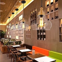 Lampada di cristallo con venature del legno creativa nordamericana che restaura i modi antichi