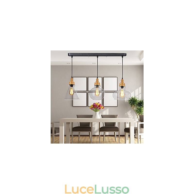 Lampada di cristallo con venature del legno creativa nordamericana che restaura i modi antichi