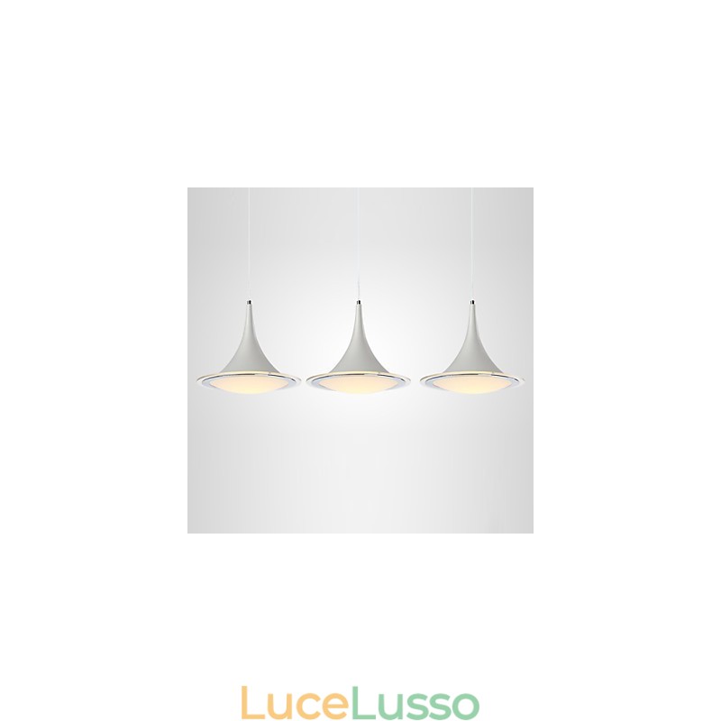 Lampadario a sospensione a forma di tromba, lampadario in acrilico con luce a goccia