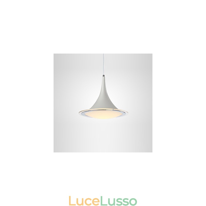 Lampadario a sospensione a forma di tromba, lampadario in acrilico con luce a goccia