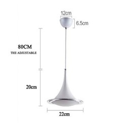 Lampadario a sospensione a forma di tromba, lampadario in acrilico con luce a goccia
