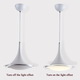 Lampadario a sospensione a forma di tromba, lampadario in acrilico con luce a goccia