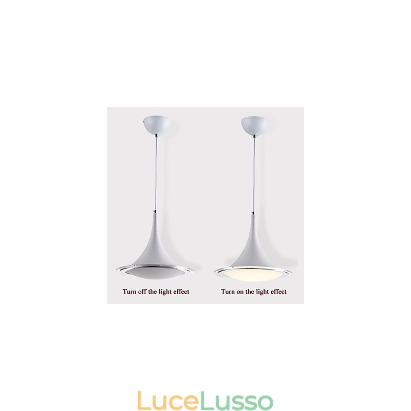 Lampadario a sospensione a forma di tromba, lampadario in acrilico con luce a goccia