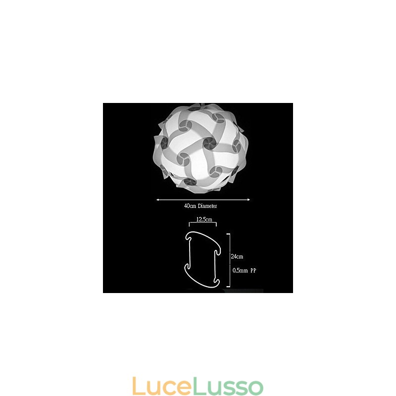 Lampada a sospensione moderna fai da te a forma di palla da 40 cm