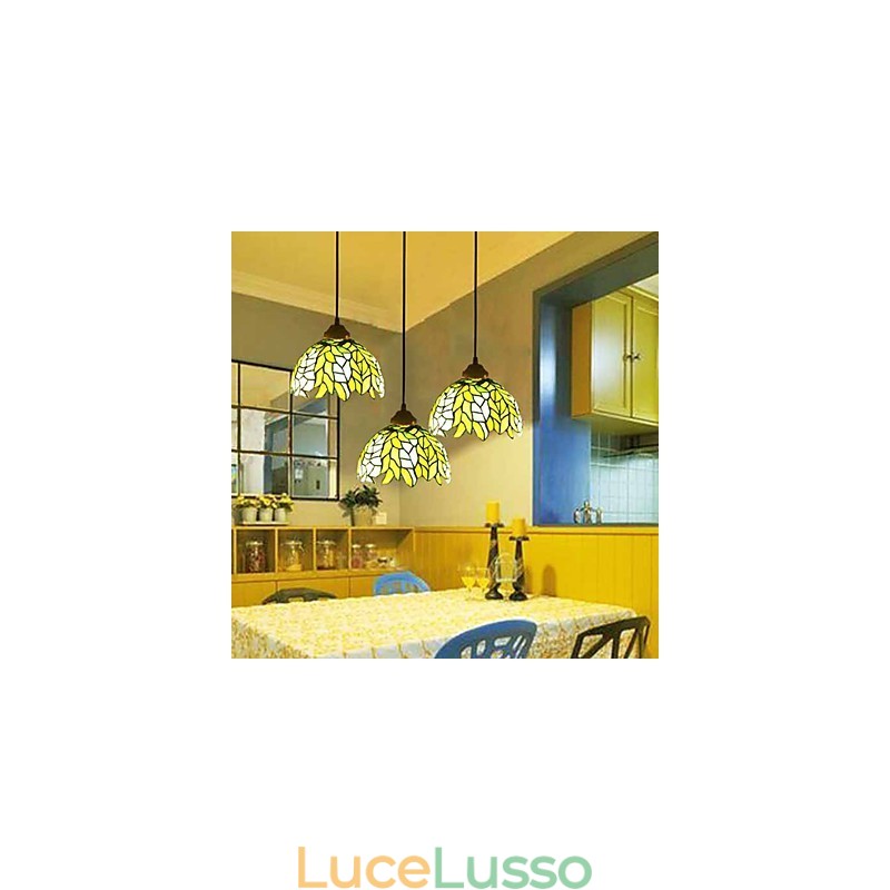 Lampadario in vetro colorato di arti creative rurali europee che restaura i modi antichi Lampada Luce