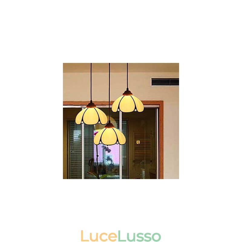 Lampadario in vetro colorato di arti creative rurali europee che restaura i modi antichi Lampada Luce