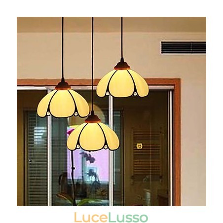 Lampadario in vetro colorato di arti creative rurali europee che restaura i modi antichi Lampada Luce Lampadario in vetro colorato di arti creative rurali europee che restaura i modi antichi Lampada Luce