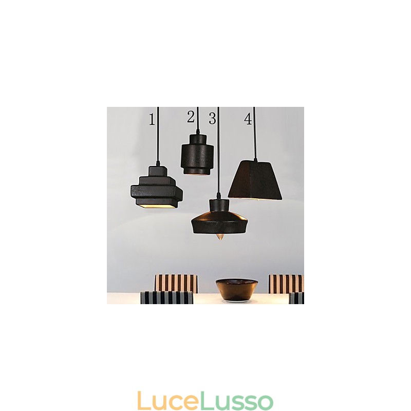 Lampadario in vetro retrò stile country americano, con seduta arrugginita e luce a goccia