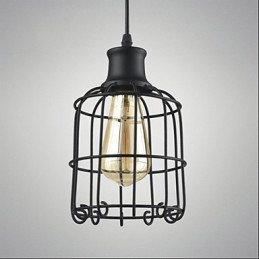 Lampada a sospensione vintage Edison con paralume a gabbia
