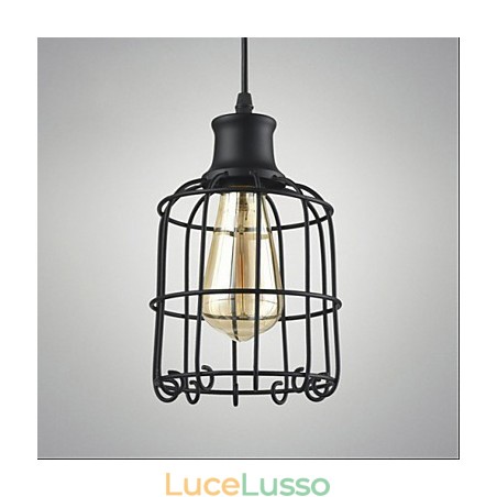 Lampada a sospensione vintage Edison con paralume a gabbia Lampada a sospensione vintage Edison con paralume a gabbia