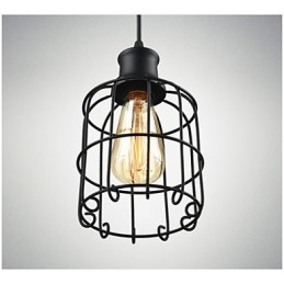 Lampada a sospensione vintage Edison con paralume a gabbia