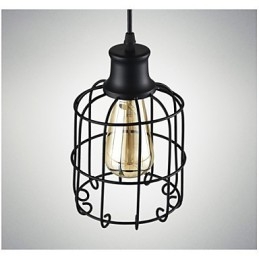 Lampada a sospensione vintage Edison con paralume a gabbia