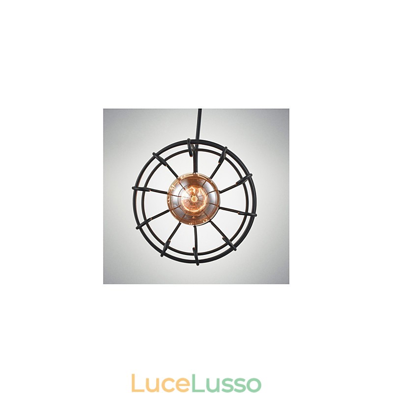 Lampada a sospensione vintage Edison con paralume a gabbia