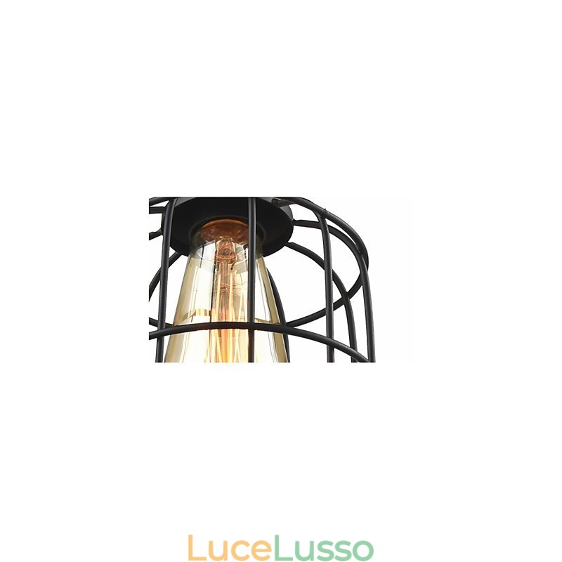Lampada a sospensione vintage Edison con paralume a gabbia