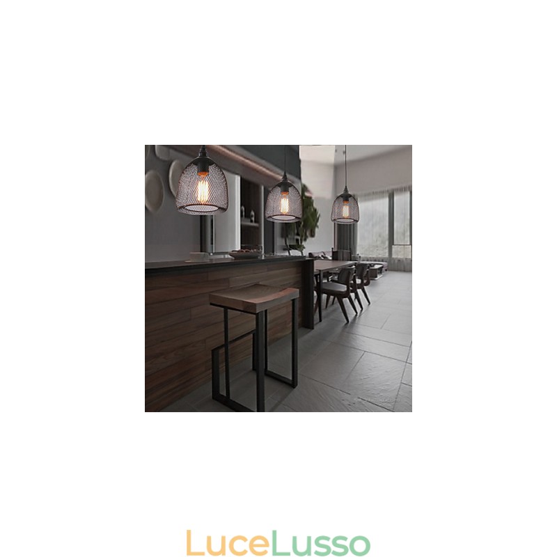 Lampade a sospensione Mini stile rustico Lodge Retro Country Garage Metallo
