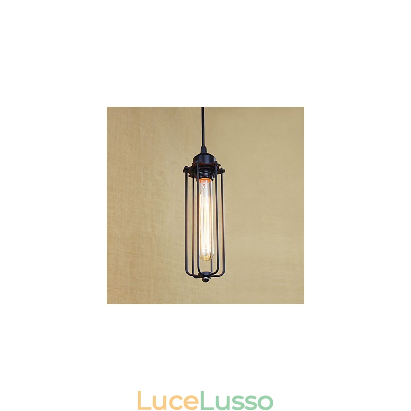 Lampadario rustico in ferro battuto con luce pastorale a flauto