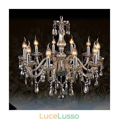 Lampadario di cristallo di lusso a 10 luci, colore cognac, lampadario di cristallo K9 Lampadario di cristallo di lusso a 10 luci, colore cognac, lampadario di cristallo K9