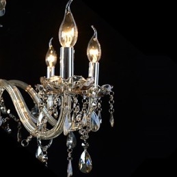 Lampadario di cristallo di lusso a 10 luci, colore cognac, lampadario di cristallo K9