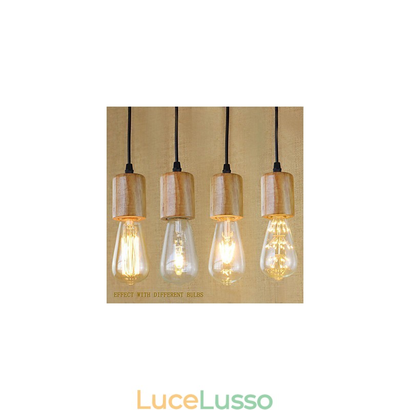 Lampade a sospensione tradizionali classiche vintage retrò country garage legno bambù